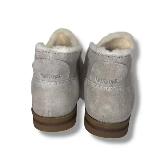Muk Luks Size 11 Ziggy Wilshire Bootie House Shoe Beige Wool Blend Memory Foam - Picture 6 of 8